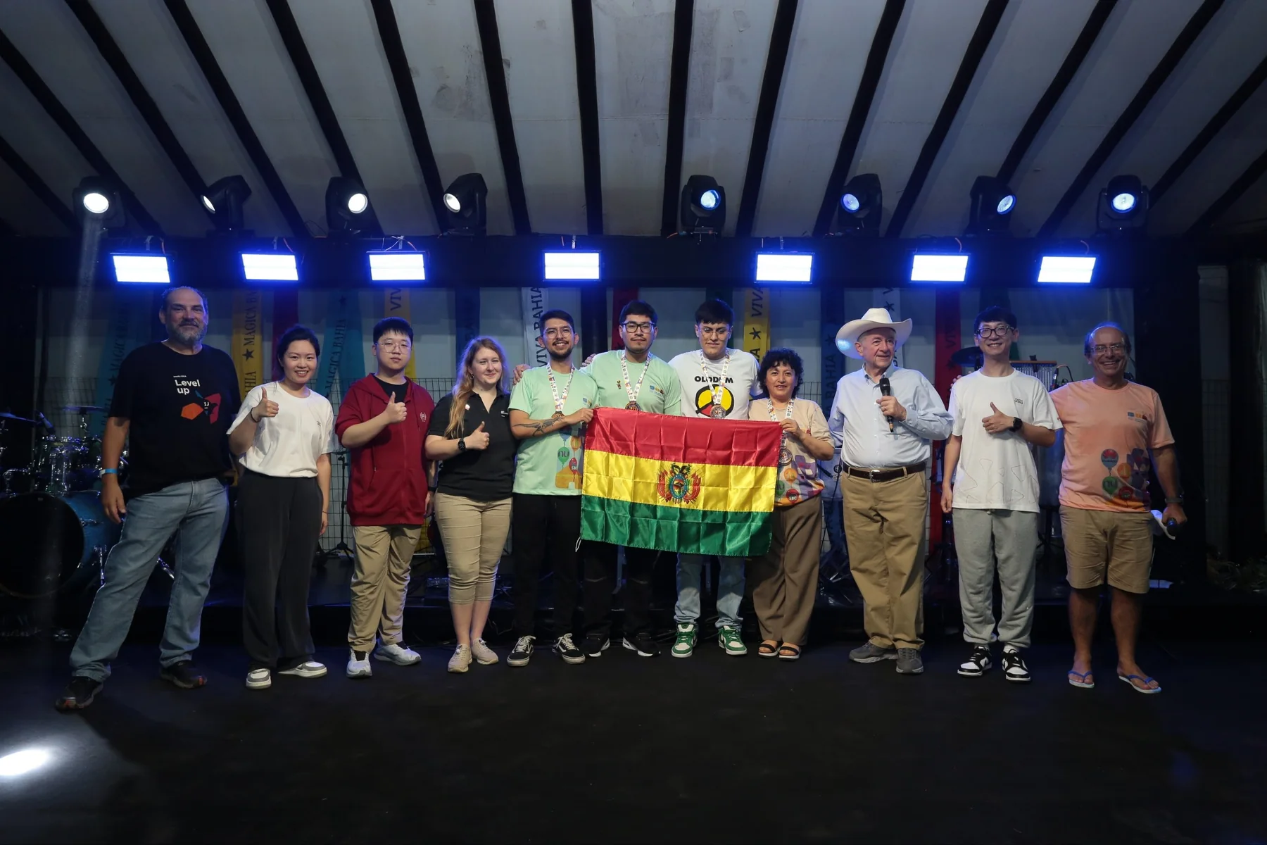 The Bolivian team receiving bronze medals at the ICPC Latin America Championship 2025