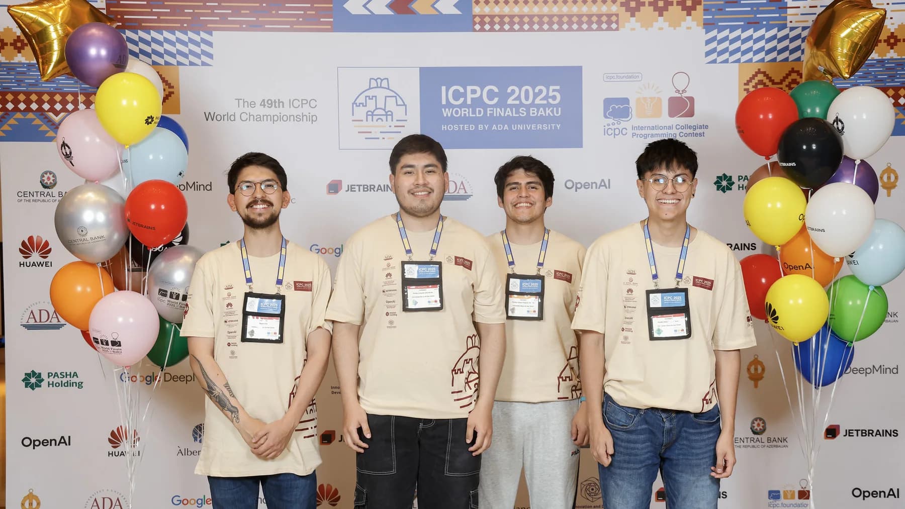 Nicolas Alba with his team at the ICPC World Finals 2025 in Baku